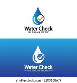water drop check logo vector icon illustration design