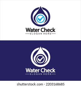 water drop check logo vector icon illustration design
