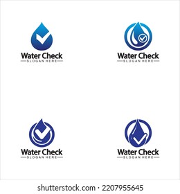 water drop check logo vector icon illustration