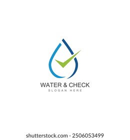 Web de Plantilla de diseño de Ilustración vectorial de icono de marca de verificación de gota de agua