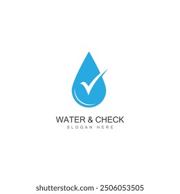 water drop check mark icon vector illustration design template web