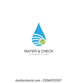 Wassertropfen Häkchen Symbol Vektorgrafik Designvorlage Web