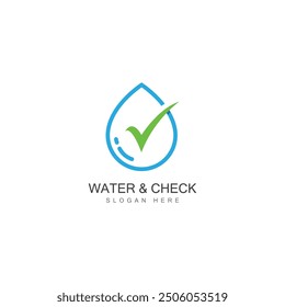 water drop check mark icon vector illustration design template web