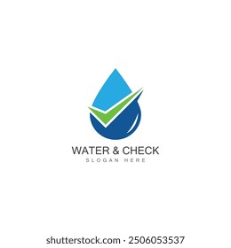 water drop check mark icon vector illustration design template web