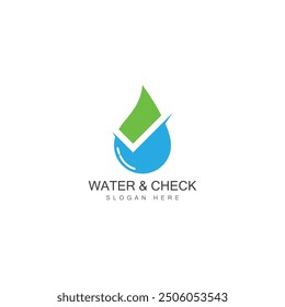 water drop check mark icon vector illustration design template web