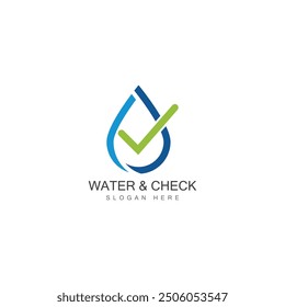water drop check mark icon vector illustration design template web