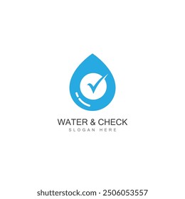 Web de Plantilla de diseño de Ilustración vectorial de icono de marca de verificación de gota de agua