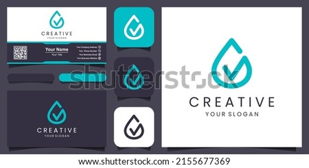 Water Drop with check mark icon Abstract Logo design