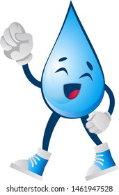 Water drop cheering, illustration, vector on white background.