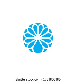 Water Drop Circle Logo Symbol