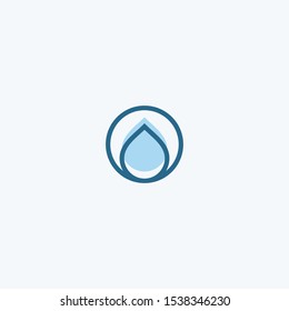 Water drop circle shape logo design. Icon illustration vector