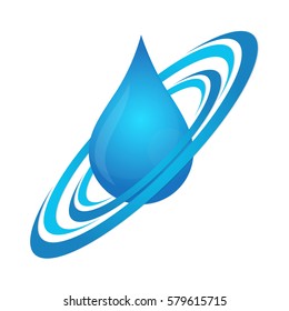 Water drop with circles symbol