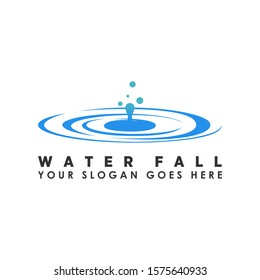 water drop in circular water image graphic icon logo design abstract concept vector stock. Can be used as a symbol associated with nature or plumbing.