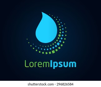 Water drop clean energy icon simple elements logo