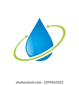 logotipo de reciclaje limpio de gota de agua