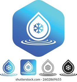 Water Drop Cold Logo Design Vector