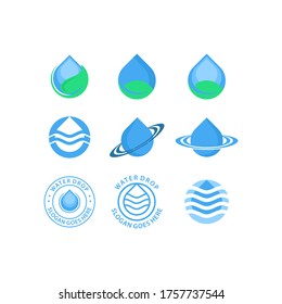 water drop collection logo design vector