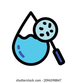 Wassertropffarbensymbol im einfachen Stil. Antiseptische, flüssige, gereinigte, molekulare Konzepte. Vektorgrafik einzeln auf weißem Hintergrund.