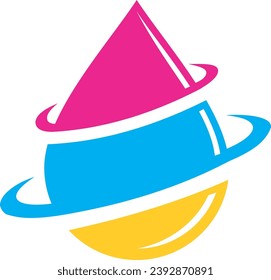 water drop color ink vector logo