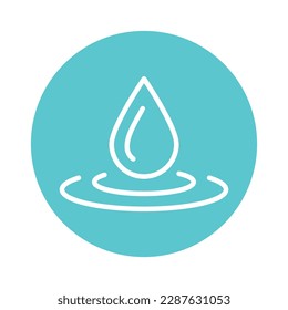 Water drop color line icon.  Liquid flow. Natural resource