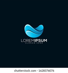 water drop colorful vector logo illustration