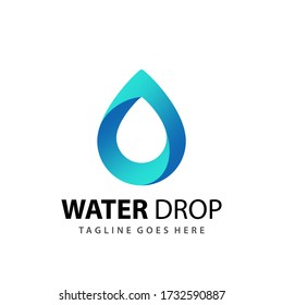 Water Drop Company Modern Logo Design 3D Template Premium
