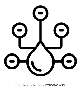 Water drop component icon outline vector. Drink bottle. Clean cooler