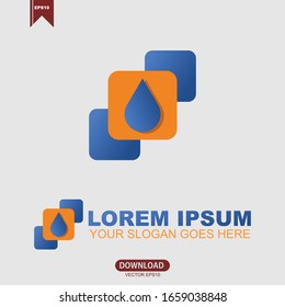 Water drop concept logo icon template vector illustration design