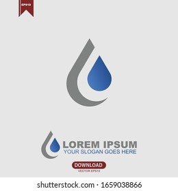 Diseño de ilustraciones vectoriales del logotipo de caída de agua