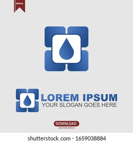 Diseño de ilustraciones vectoriales del logotipo de caída de agua