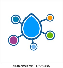 water drop conncect design vector logo illustration