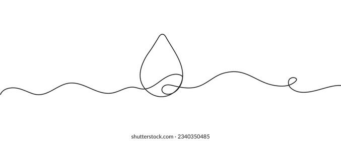 Water drop Continuous line icon. Continuous line drawing of drop. Water drop linear icon. One line drawing vector illustration. 