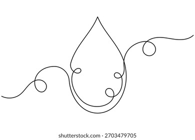 gota de água contínua um desenho de linha em fundo branco minimalista limpo ícone de chuva delinear ilustração vetorial