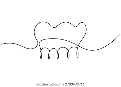 Water drop continuous one line drawing on white background minimalist clean rain icon outline vector illustration