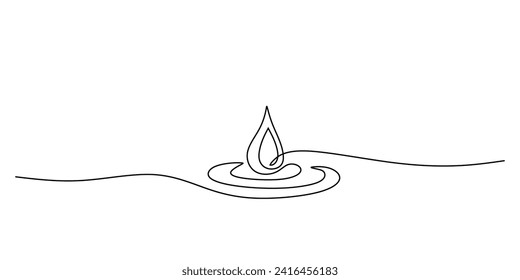 Water drop in continuous single one line art drawing