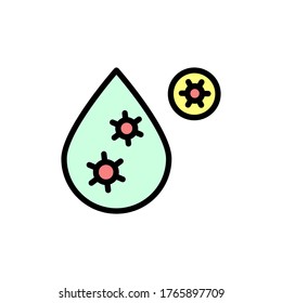 gota de agua, icono del coronavirus. Color simple con elementos de vector de contorno de iconos de pandemia viral para ui y ux, sitio web o aplicación móvil