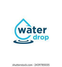 Water drop  Creative Logo design sign minimal concept vector template