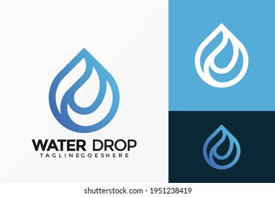 Water Drop Creative Logo Vector Design. Abstract emblem, designs concept, logos, logotype element for template.