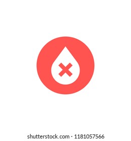 Water drop with cross. vector illustration