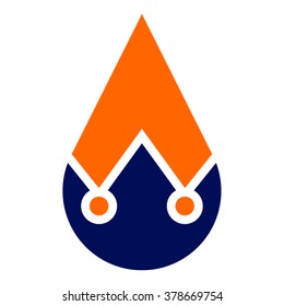water drop and crown logo vector.