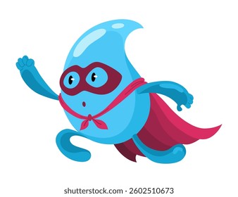 Water drop. Cute aqua character. Sticker for social networks. Cartoon flat vector illustrations isolated on white background