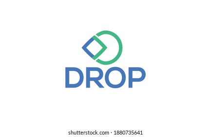water drop D letter logo design and vector template 