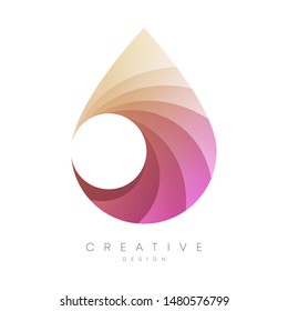 Water drop design with elegant waves inside.