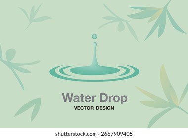 projeto gota d'água folha vetor verde flor artística botânica elemento de beleza abstrata arte decoração ilustração modelo