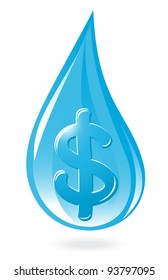 Water drop with dollar symbol