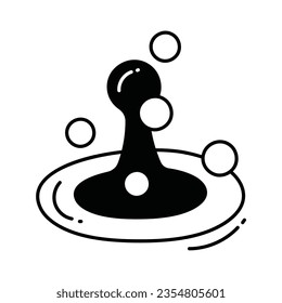 Water drop doodle Icon Design illustration. Ecology Symbol on White background EPS 10 File