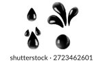 Water Drop Dotted Halftone Effect Vector Illustration Set