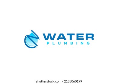 Logo-Design-Symbol für Wassertropfen Symbol Rohrindustrie Baustelle Service