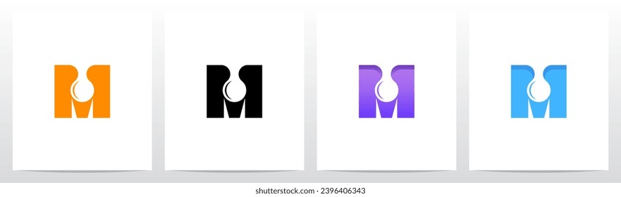 Water Drop Drip Melt Letter Logo Design M