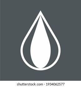 Water drop, droplet. Raindrop icon illustration cut
